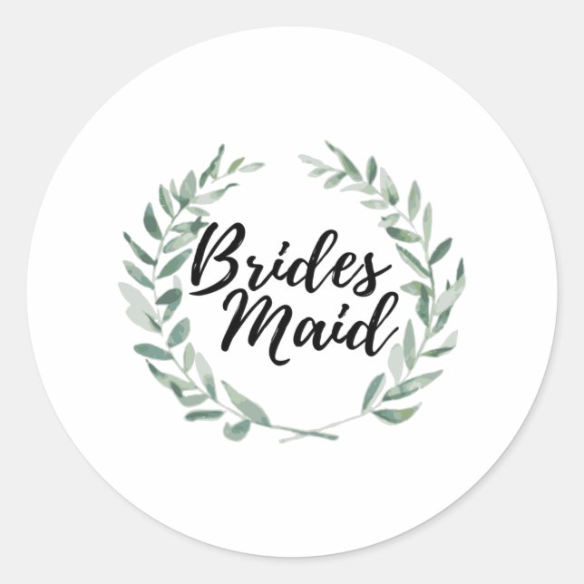 Bridesmaid Classic Round Sticker (Front)