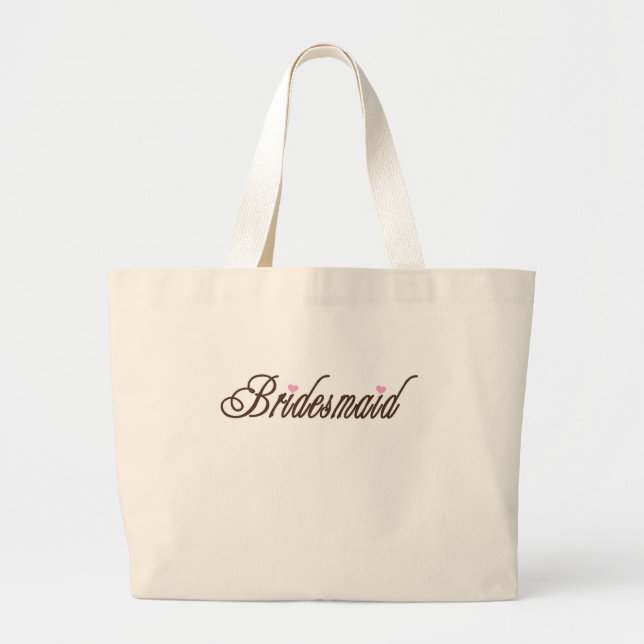 Bridesmaid Classy Browns Large Tote Bag (Front)