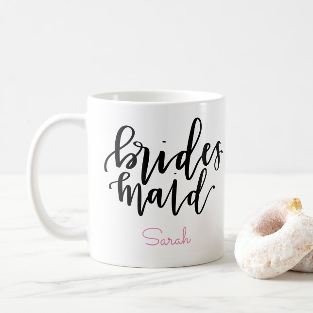 Bridesmaid Coffee Mug - Personalize Name (With Donut)