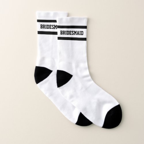 Bridesmaid Collegiate Typography Socks