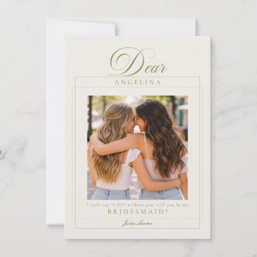 Bridesmaid Color Palette Info Proposal Photo Card