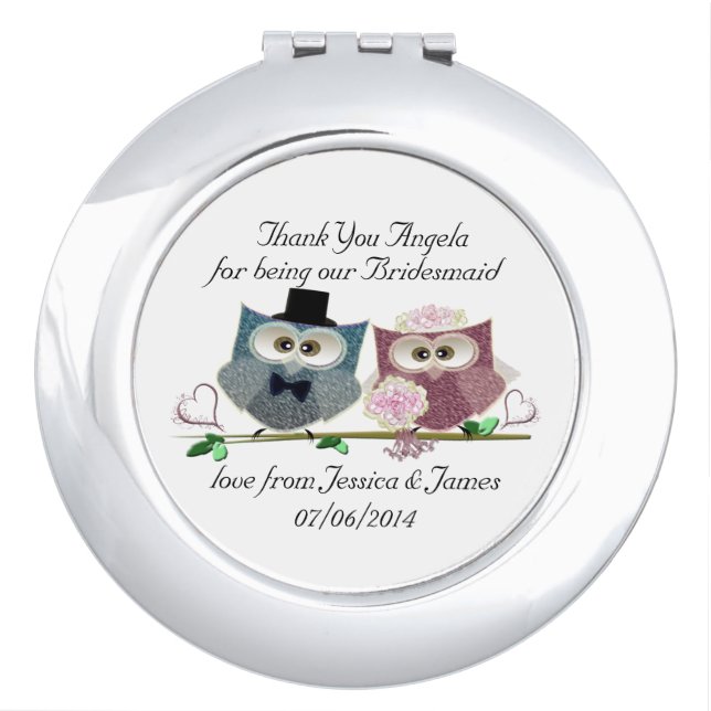 Bridesmaid Compact Mirror Gift (Front)