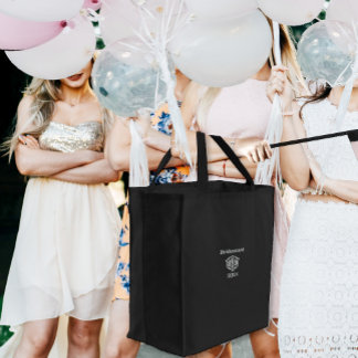 Bridesmaid Current Year 20XX and Monogram Embroidered Tote Bag