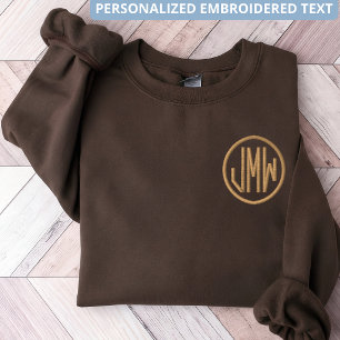 Bridesmaid Custom Monogram Brown Dad & Mom Girls Embroidered Sweatshirt