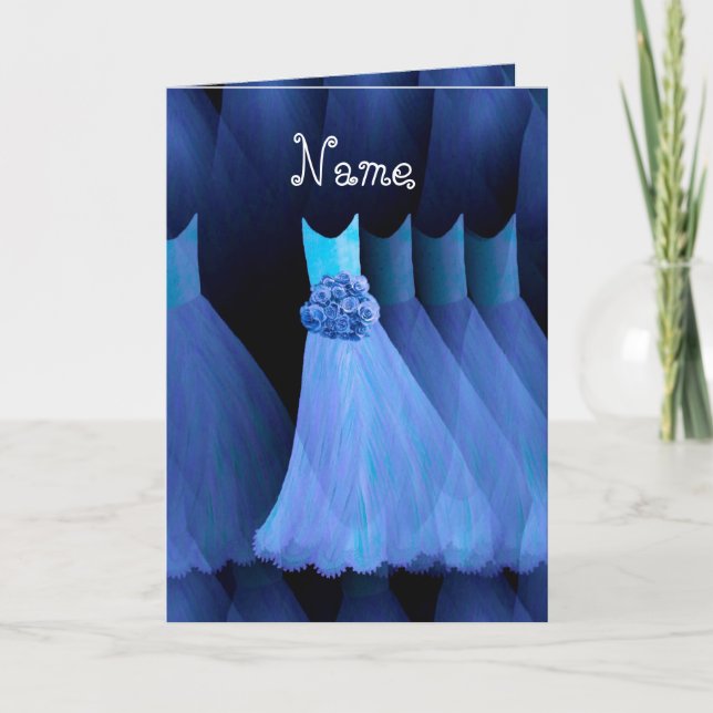 BRIDESMAID Custom Name - COBALT BLUE Dresses Invitation (Front)