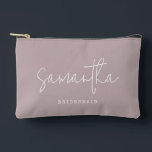 Bridesmaid Custom Name Script Pastel Lilac Purple Accessory Pouch<br><div class="desc">Bridesmaid Custom Name Script Pastel Purple Lilac Accessory Pouch for a bridesmaid proposal</div>