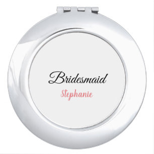 Bridesmaid Custom Name Wedding Gift Party Favor Compact Mirror