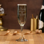 Bridesmaid Custom Personalised Wedding Party Champagne Flute<br><div class="desc">Bridesmaid Custom Personalised Name Wedding Party Stemless Champagne Flute Wedding Glasses features the bridesmaid's name with the bridal couple's names and wedding date accented with a small love heart. Custom made for the bridesmaid. Designed by ©2024 Evco Studio www.zazzle.com/store/evcostudio</div>