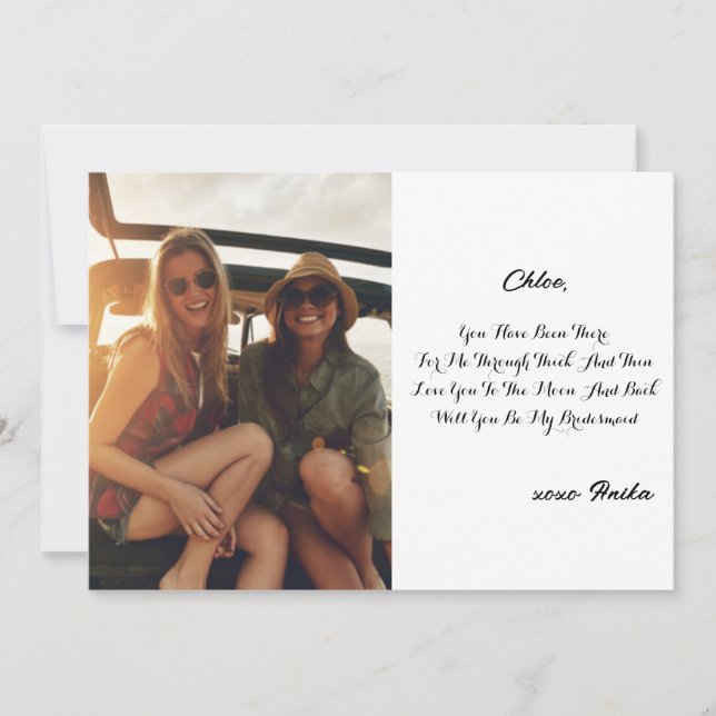 BRIDESMAID CUSTOM PROPOSAL CARD TEMPLATE (Front)