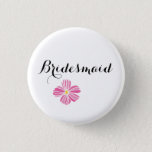 Bridesmaid Custom Wedding Pinback Buttons Badges at Zazzle