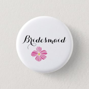 Bridesmaid Custom Wedding Pinback Buttons Badges by visionsoflife at Zazzle