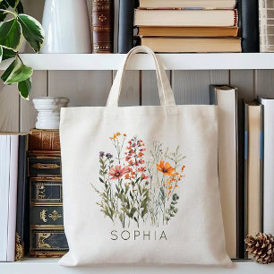 Bridesmaid   Custom Wildflowers Mother’s Day Mom  Tote Bag