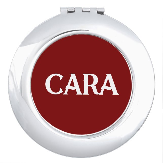 BRIDESMAID CUSTOMIZED NAME & TEXT SIMPLE STYLISH COMPACT MIRROR (Front)