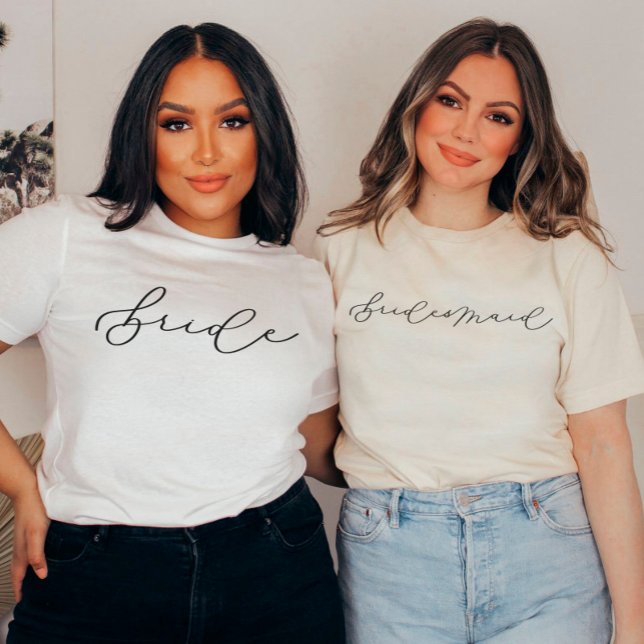 Bridesmaid Cute Script Bachelorette/Bridal Party T-Shirt (Creator Uploaded)
