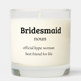 Bridesmaid Definition Candle, Bridesmaid Gift. Scented Candle
