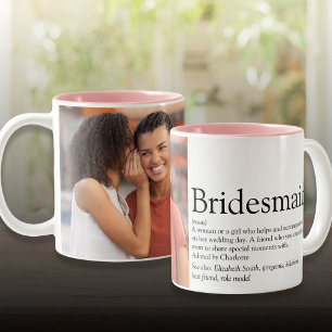 Bridesmaid Definition Photo Wedding Favor Two-Tone Coffee Mug