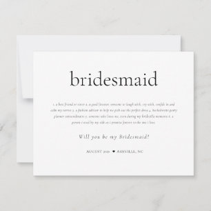 Bridesmaid Definition Proposal Card