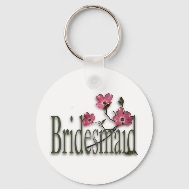 Bridesmaid/ Dogwood Wedding Keychain (Front)
