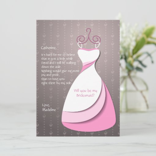 Bridesmaid Dress Card | Zazzle