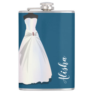 Bridesmaid Dress with Personalize Wedding Flask