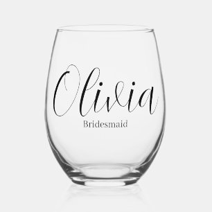 Bridesmaid Drinkware Stemless Wine Glass