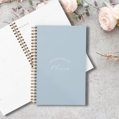 Bridesmaid Dusty Blue Personalized Wedding Planner