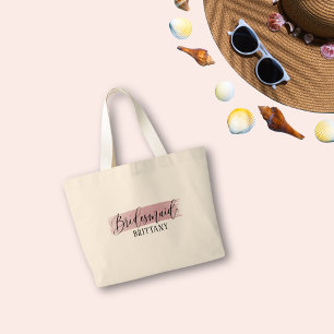 Bridesmaid Elegant Script Tote Bag