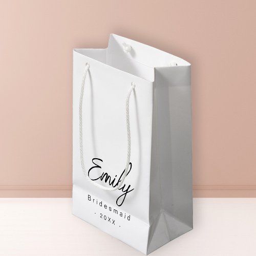 Bridesmaid Elegant Small Gift Bag  Black White