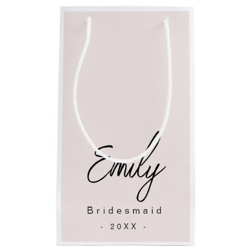 Bridesmaid Elegant Small Gift Bag  Blush Pink