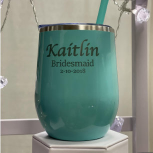 Bridesmaid Etched Stainless Steel Wine Tumbler