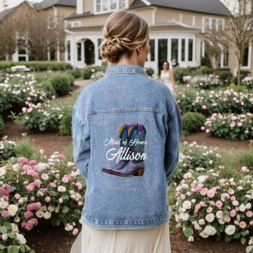 Bridesmaid Fancy Cowboy Boots Denim Jacket