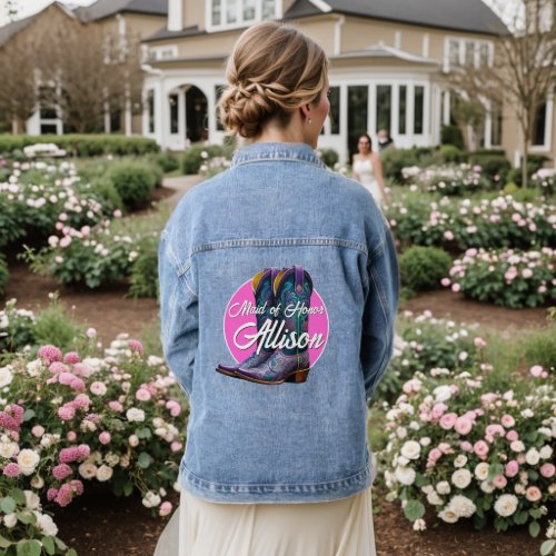 Bridesmaid Fancy Cowboy Boots Denim Jacket