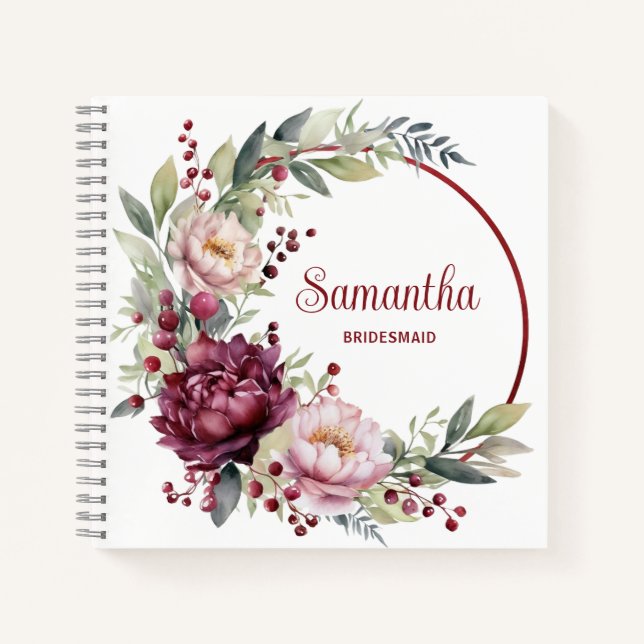 Bridesmaid favor gift notebook (Front)