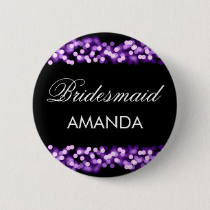 Bridesmaid Favor Purple Hollywood Glam Button