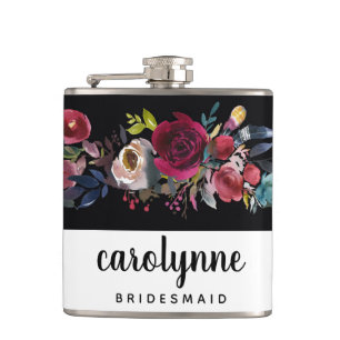 Bridesmaid Flask Bachelorette Party Floral Summer
