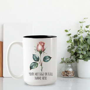 Bridesmaid   Floral Mom Mothers Day Custom Message Two-Tone Coffee Mug