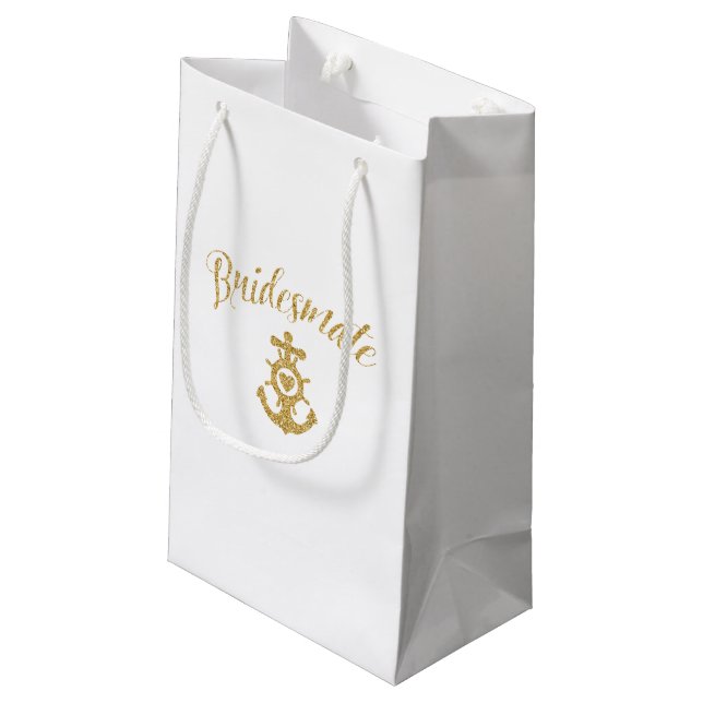Bridesmaid Gift Bag - Bridesmate for Beach Wedding (Back Angled)