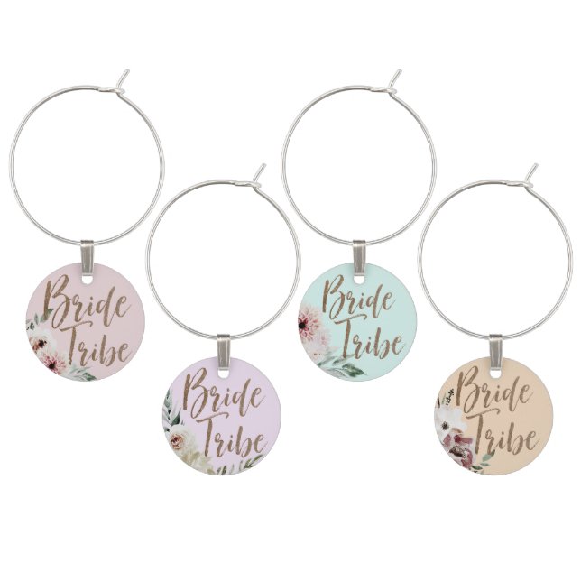 bridesmaid gift, bridal party gift, bachelorette wine charm (Staggered)