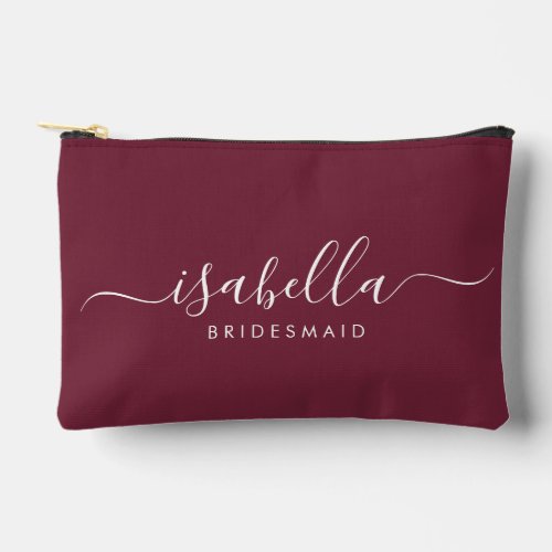 Bridesmaid Gift Burgundy Accessory Pouch