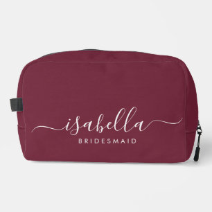 Bridesmaid Gift Burgundy Dopp Kit