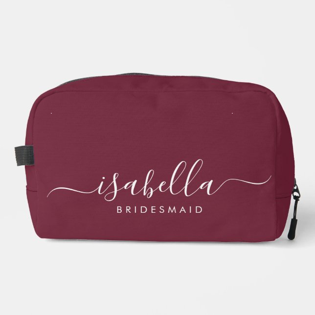 Bridesmaid Gift Burgundy Dopp Kit (Front)
