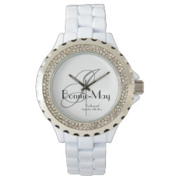 Bridesmaid Gift Chic Monogram Casual Cool Sporty  Watch