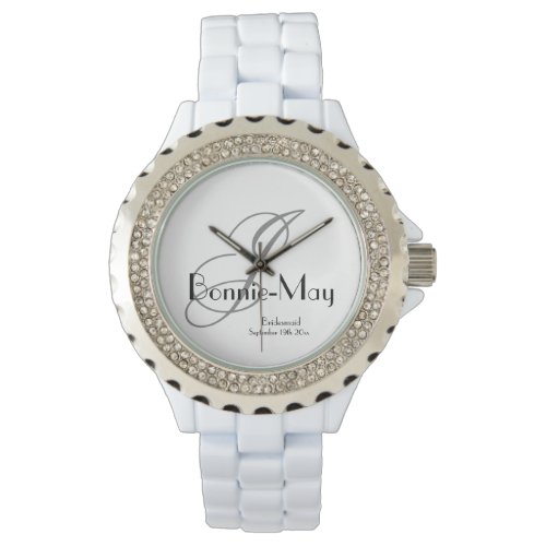 Bridesmaid Gift Chic Monogram Casual Cool Sporty  Watch