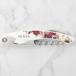 Bridesmaid Gift Cork Screw - Burgundy Marsala Waiter&#39;s Corkscrew