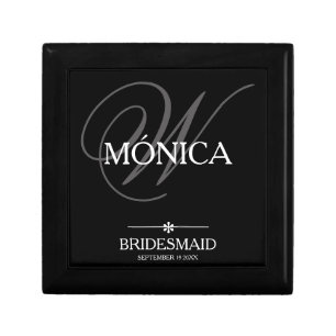 Bridesmaid Gift Custom Name Modern Cute Box
