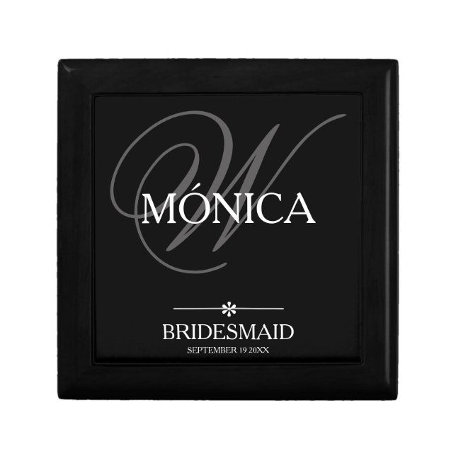 Bridesmaid Gift Custom Name Modern Cute Box (Front)