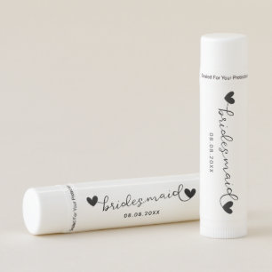 Bridesmaid Gift Elegant Custom Wedding Date Lip Balm