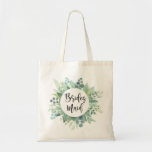 Bridesmaid Gift Eucalyptus Greenery Wedding Tote<br><div class="desc">Modern bridesmaid gift tote with botanical greenery. Wedding party favor.</div>