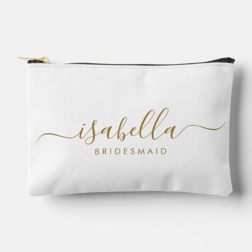 Bridesmaid Gift Gold Name Accessory Pouch