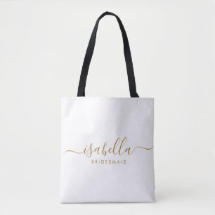 Bridesmaid Gift Gold Name Tote Bag